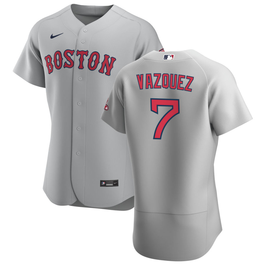 Boston Red Sox #7 Christian Vazquez Men Nike Gray Road 2020 Authentic Team MLB Jersey->boston red sox->MLB Jersey